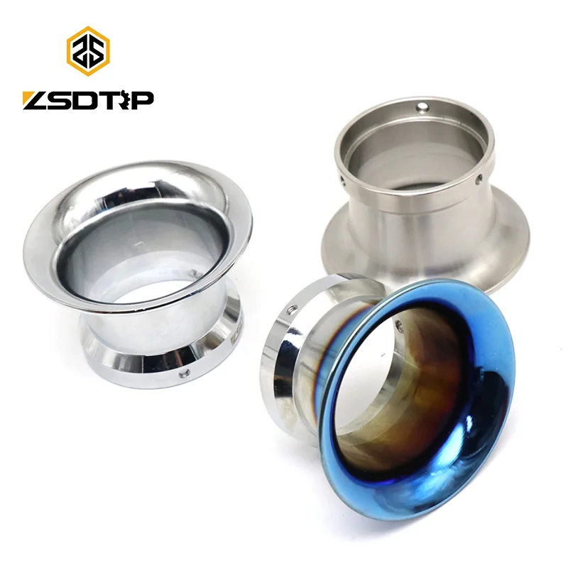 ZSDTRP 50mm Carburador de acero inoxidable Filtro de aire Taza Velocity Stack Embudo Trompeta para PE PWK21-30MM