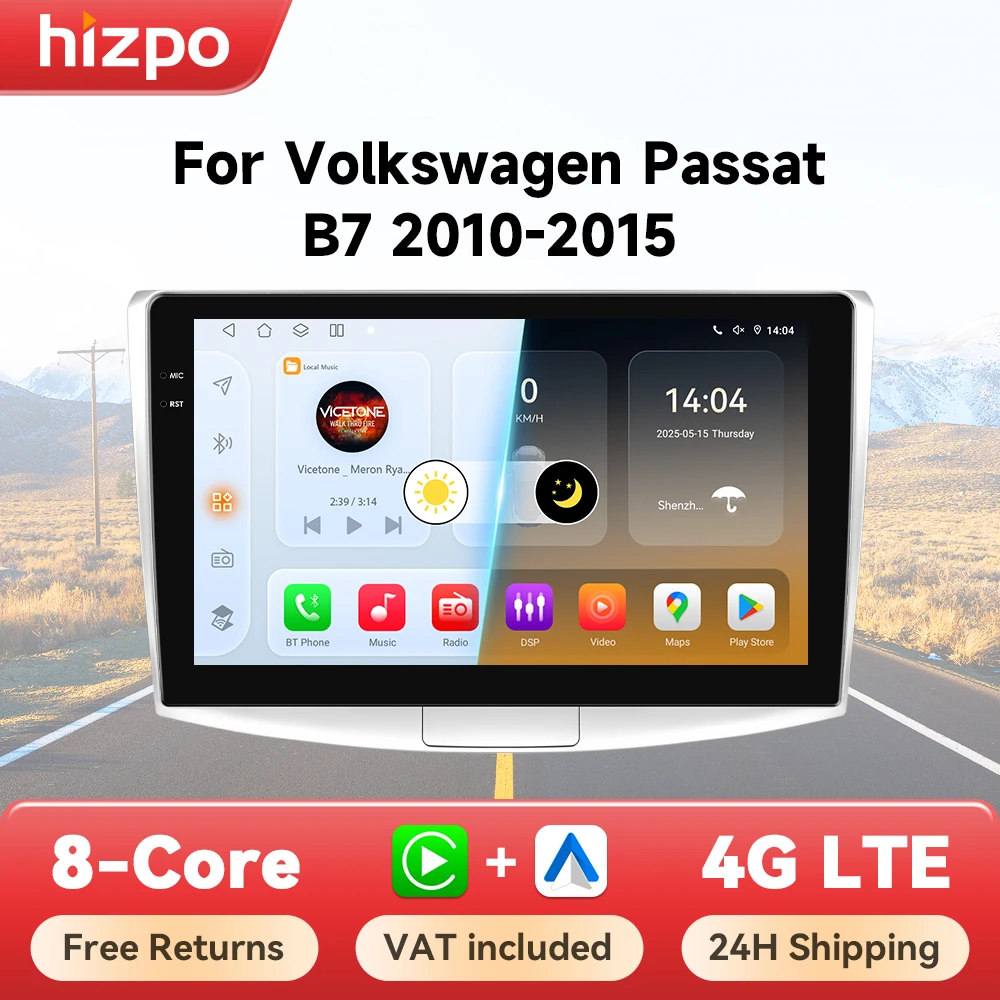 Autoradio Hizpo con Carplay inalámbrico – VW Passat B6 B7 CC 2010-2015