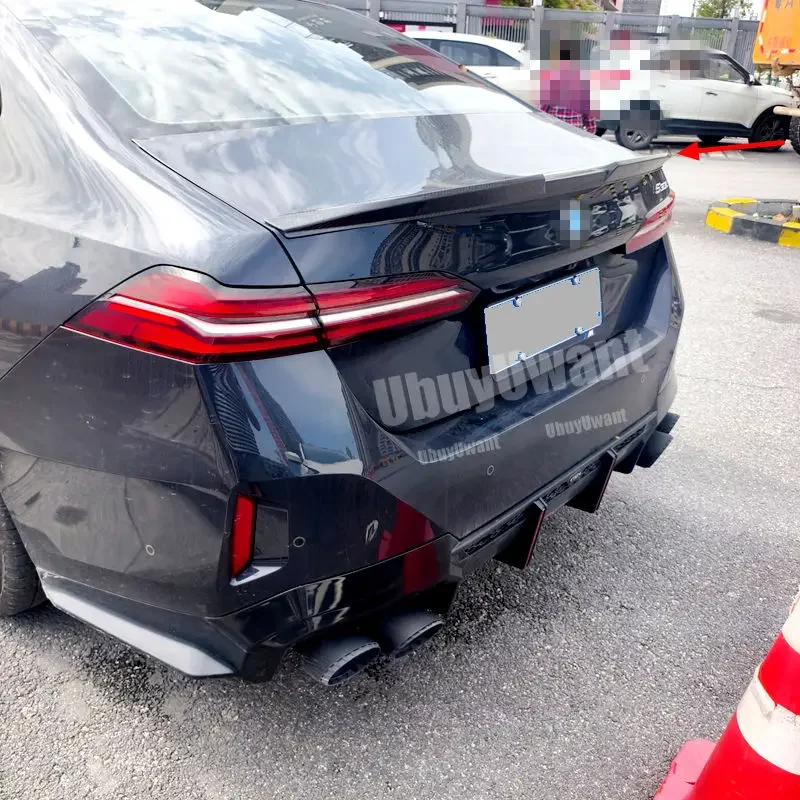 Alerón trasero BMW Serie 5 G60 estilo M4 carbono negro brillante - imagen 5