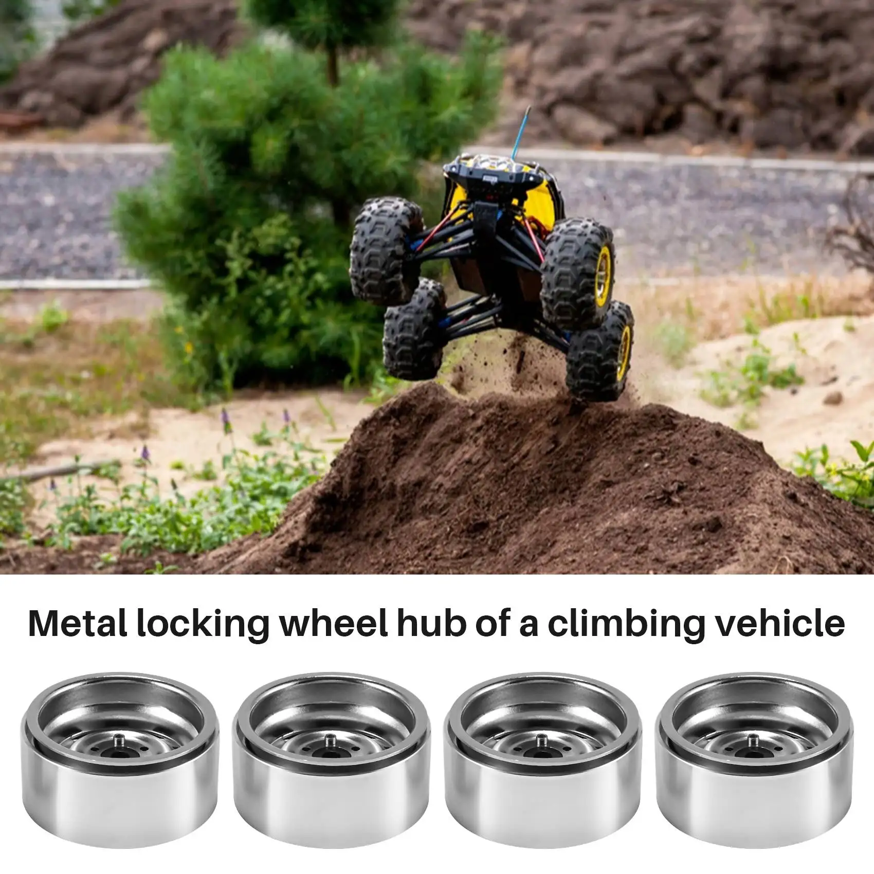 Kit llantas cubo Rally metálicas 1/10 RC – Axial SCX10 Traxxas TRX4 - imagen 4