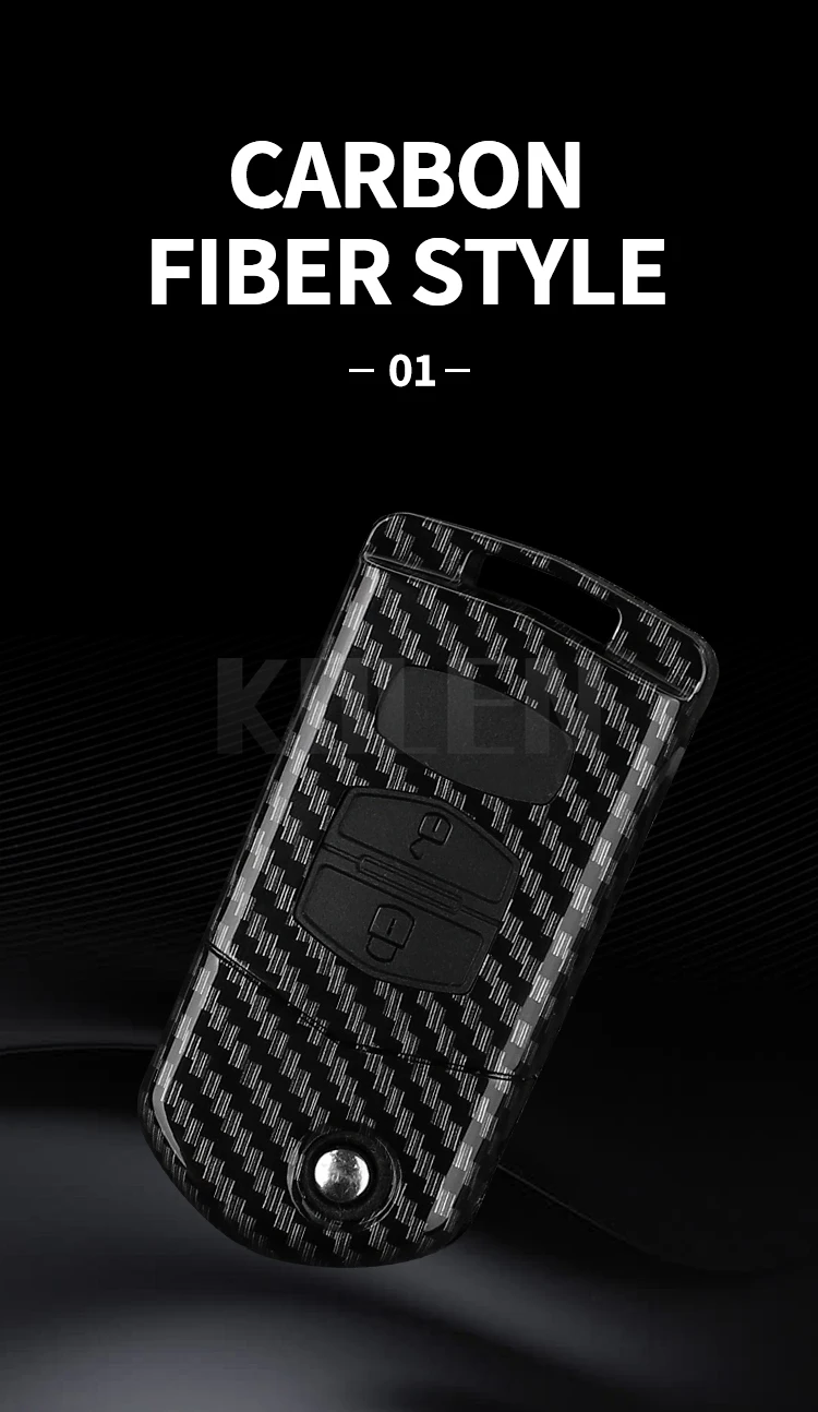 Funda cerrada con textura de fibra de carbono
