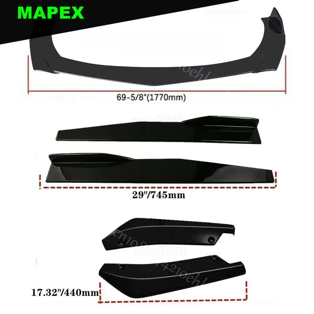 Parachoques delantero y trasero para Chrysler 300 SRT8, alerón, Kit de carrocería, faldón lateral, negro brillante - imagen 4