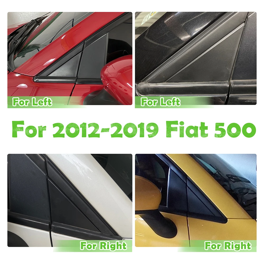 Cubierta triangular de retrovisor Fiat 500 2012-2019 negro mate - imagen 3