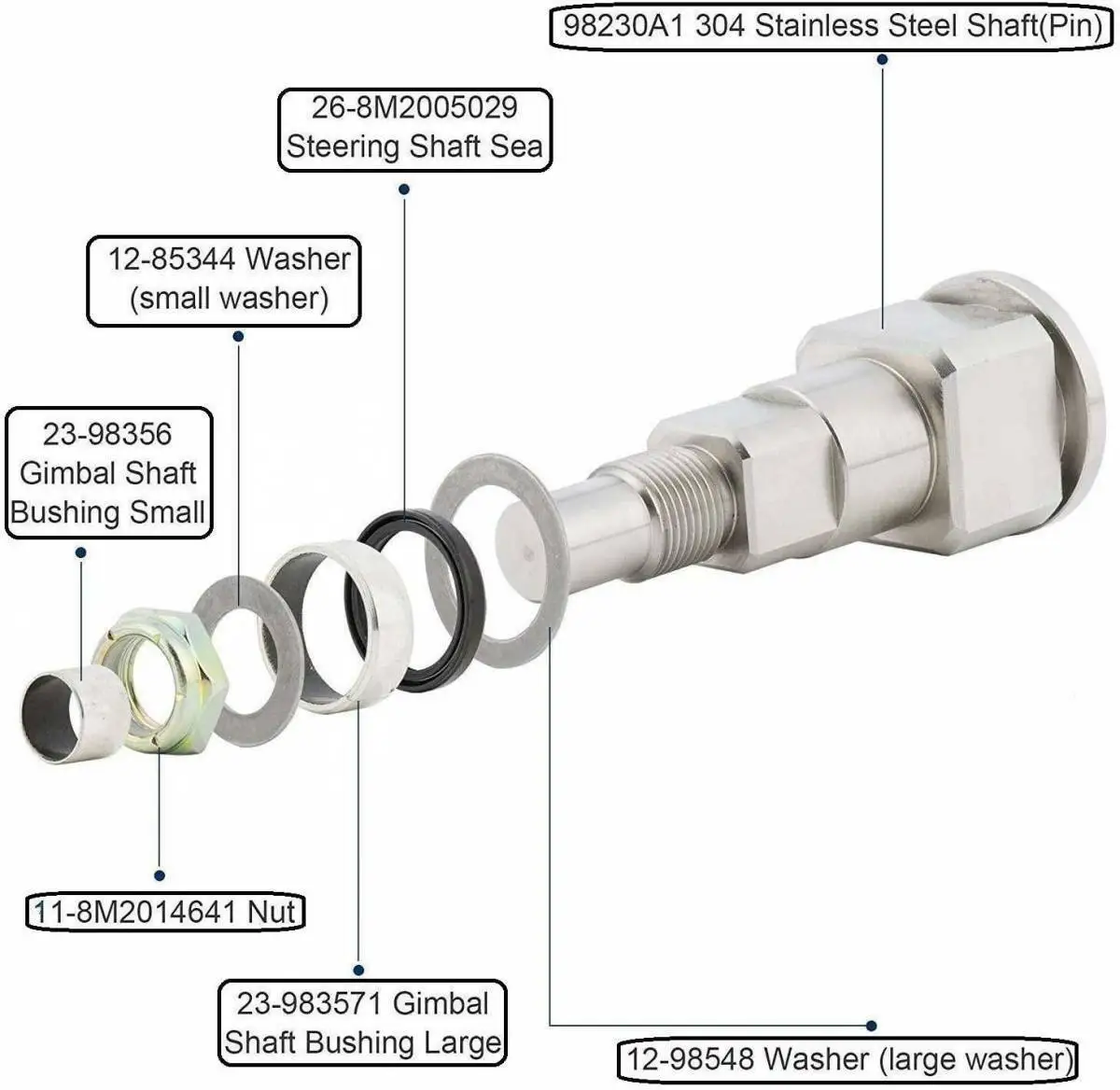 Pasador del eje de dirección MerCruiser Bravo y Alpha One Gen 2 - imagen 5