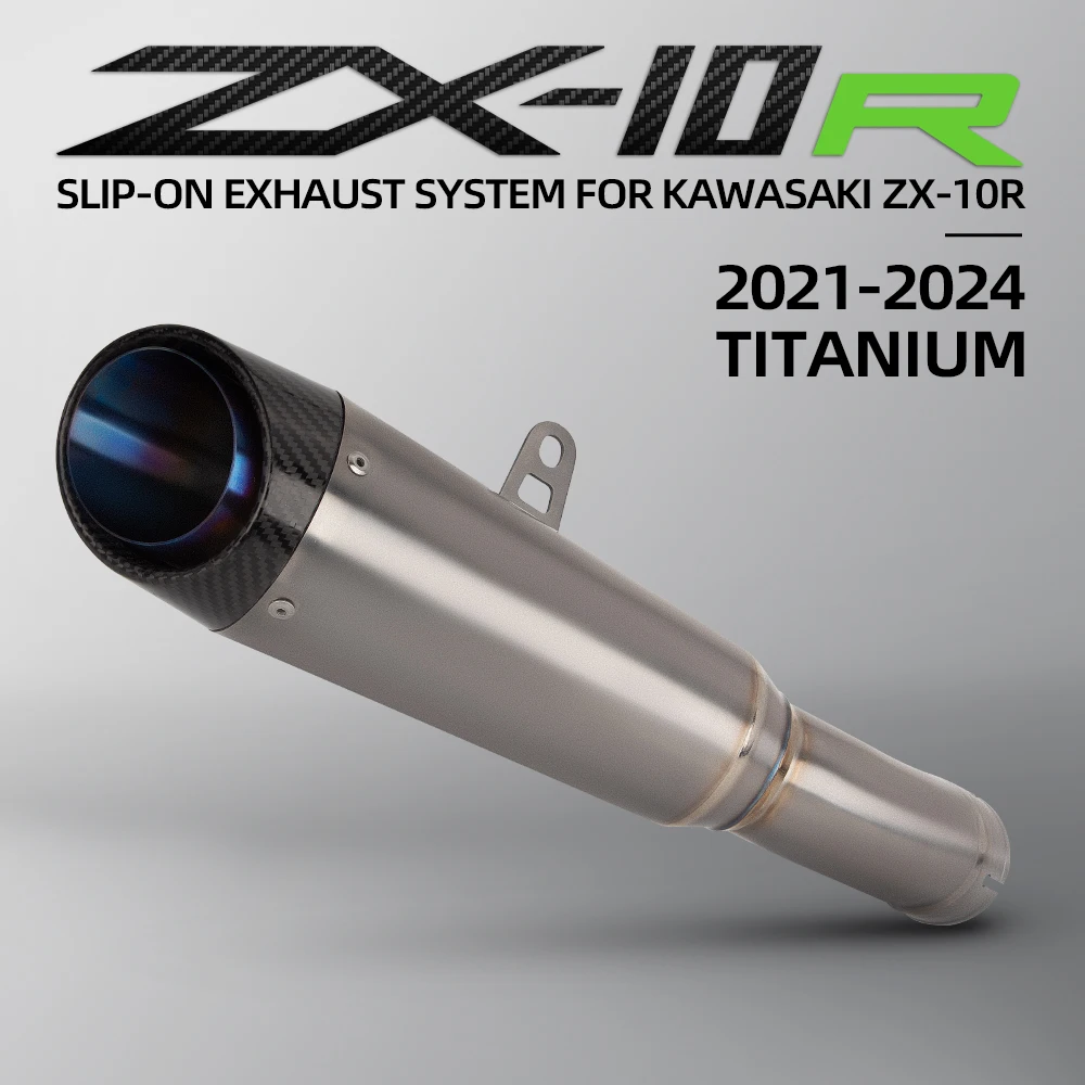 Tubo enlace medio titanio con silenciador carbono para Kawasaki ZX10R