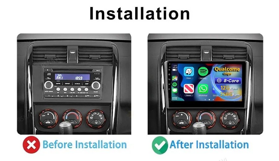 Vista frontal de la radio Android 15 para Honda Element