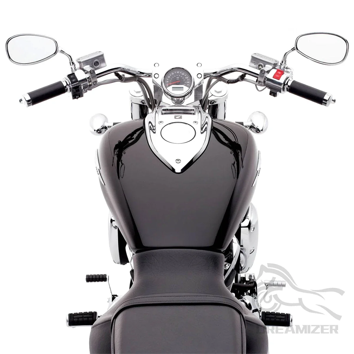 Retrovisores cromados universales para moto con rosca de 10 mm - imagen 5
