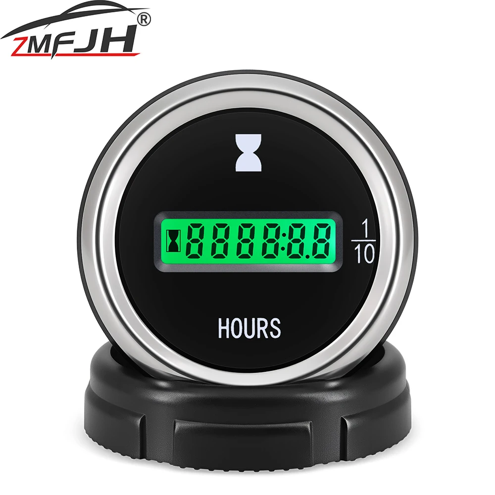 Contador de horas digital LED de 52 mm para coche y camión, 12/24 V