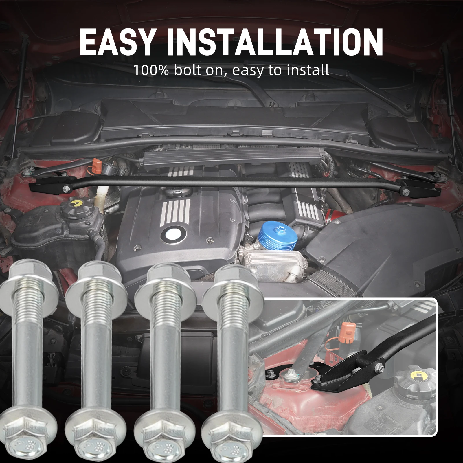 Refuerzo Barra Superior Suspensión BEVINSEE para BMW E90 E91 E92 E93 325i 328i - imagen 2
