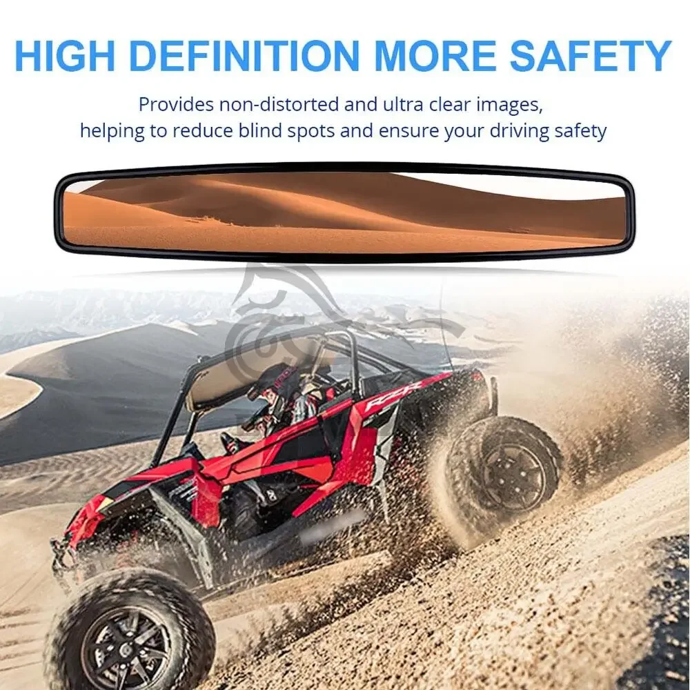 Espejo retrovisor central convexo gran angular para Polaris RZR UTV - imagen 2