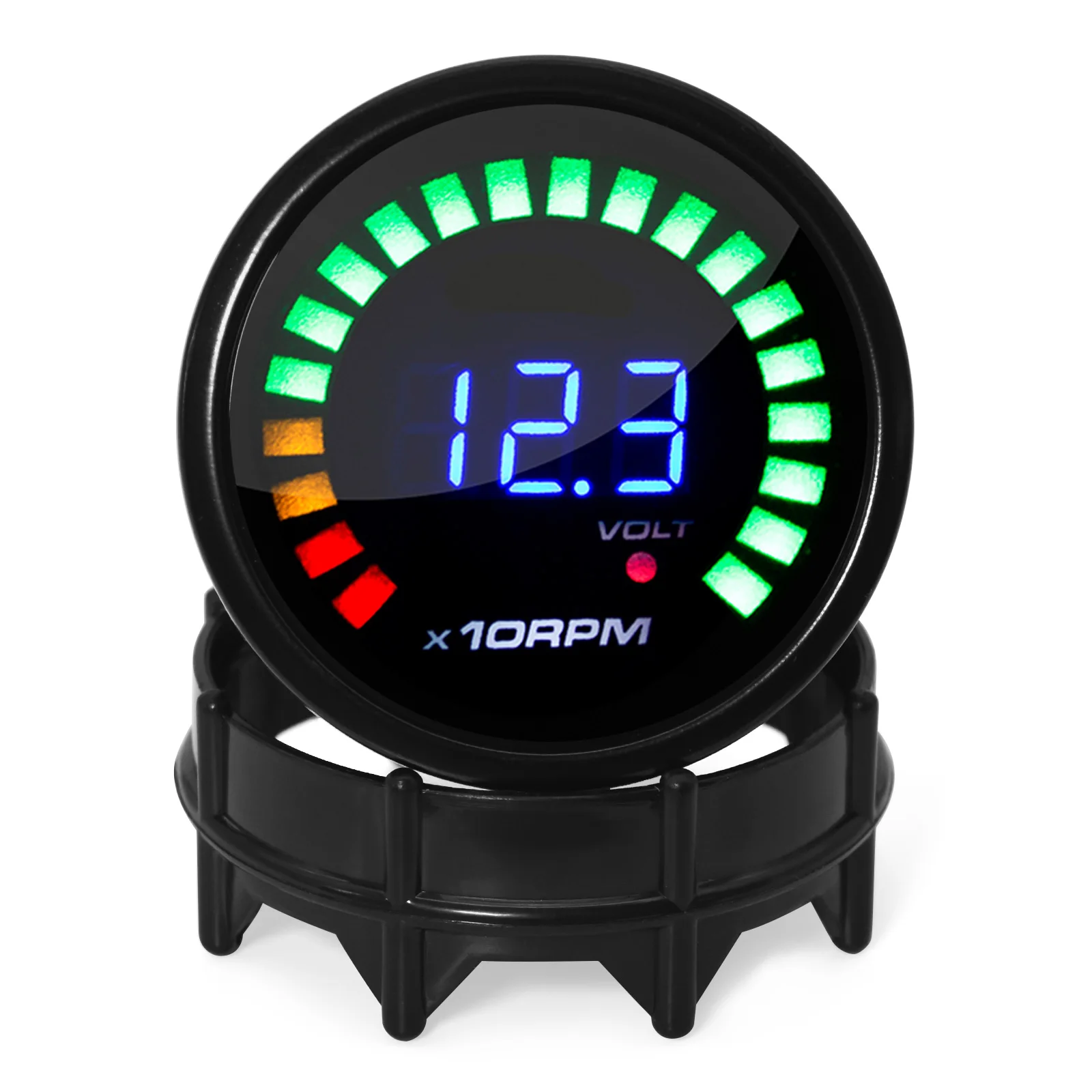 Tacómetro digital analógico 52 mm 20 LED con voltímetro – 12 V - imagen 2