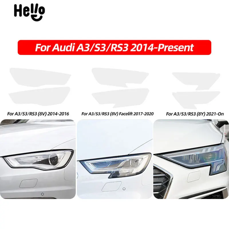 Película protectora de faros TPU ahumada – Audi A3/S3/RS3 8V/8Y - imagen 4