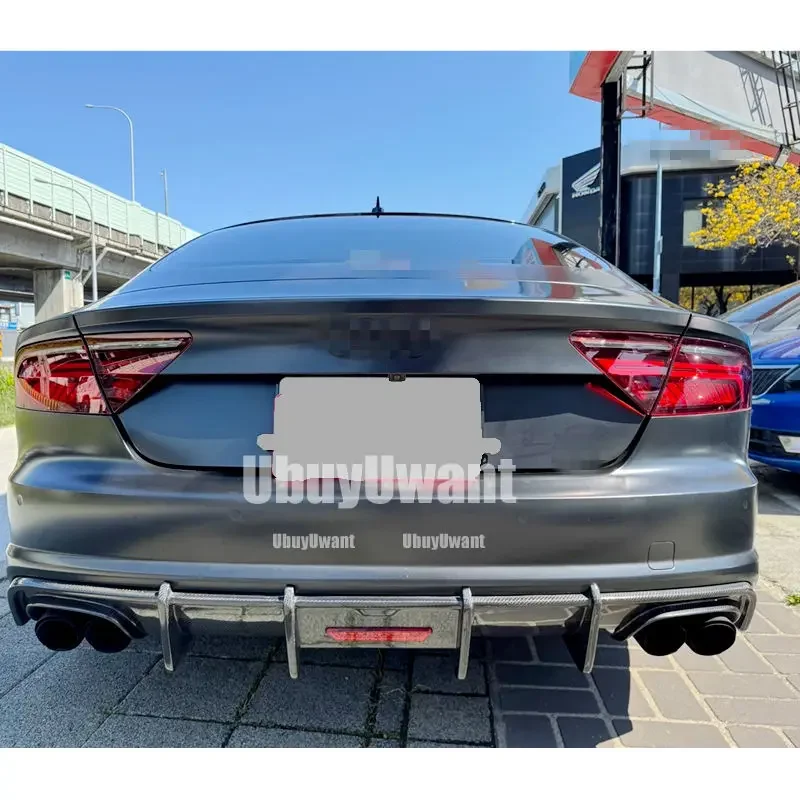 Difusor de parachoques trasero de fibra de carbono para Audi A7 S7 RS7 2016-2018 - imagen 5