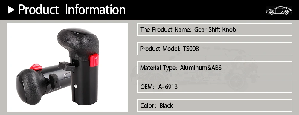Perilla de cambio negra A-6913 para camión