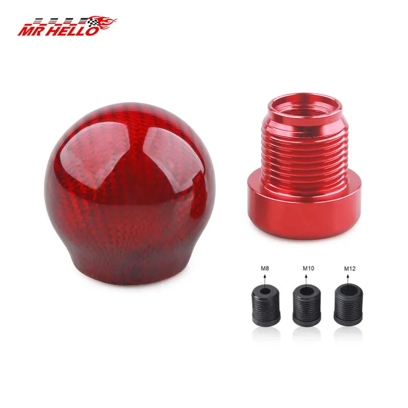 Perilla palanca cambios carbono estilo JDM – Universal 3 adaptadores - imagen 5
