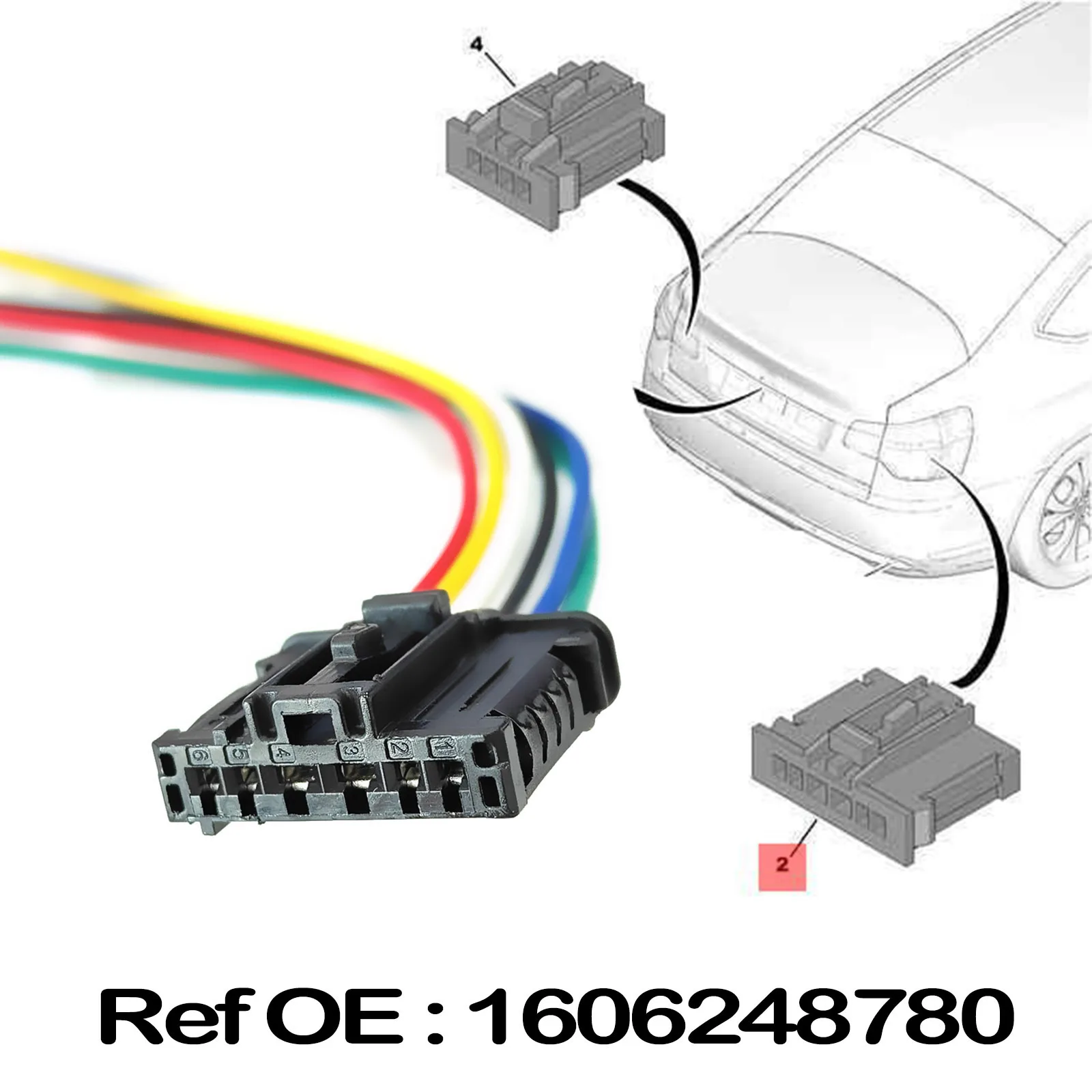 Conector luz trasera 6 pines 1606248780 para Dacia Logan Sandero Duster - imagen 5