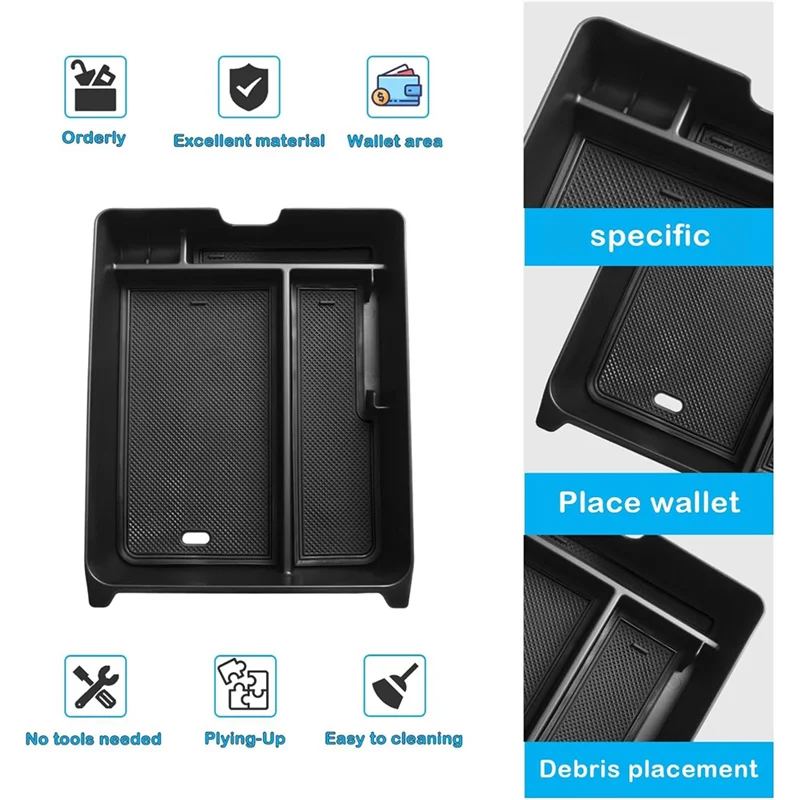 Organizador de consola central para accesorios Honda Pilot 2023 2024, caja de almacenamiento de contenedor de reposabrazos de bandeja de consola - imagen 3