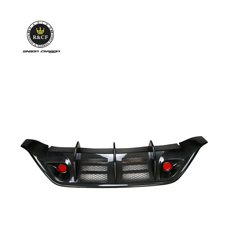 Difusor trasero de fibra de carbono Real para coche con reflectores para 2008-11 para Nissan Skyline GTR R35 CBA WD estilo Kit de carrocería difusor de parachoques