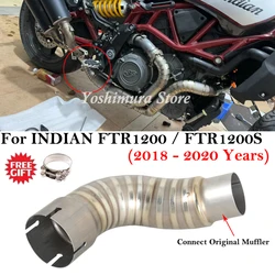 Tubo intermedio de escape inoxidable para Indian FTR1200/S