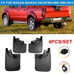 Guardabarros negros delanteros y traseros para Nissan Navara D22 NP300