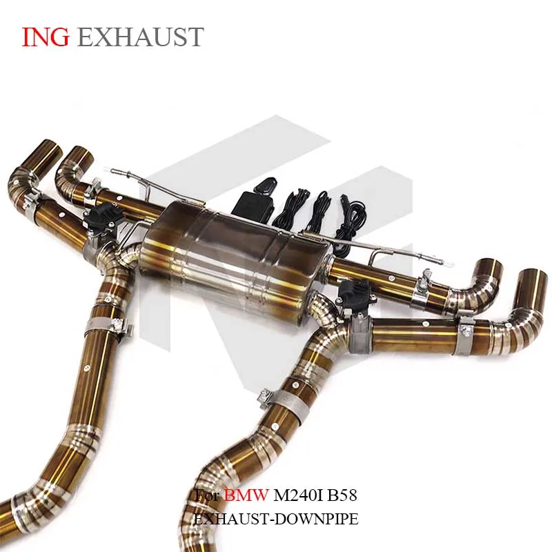Catback de titanio ING para BMW M240i B58 con silenciador electrónico - imagen 3