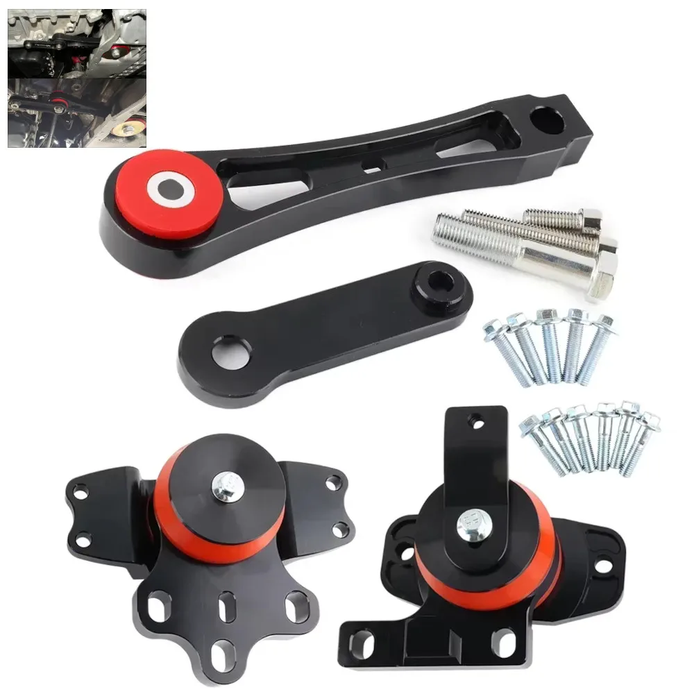 Soportes de transmisión de pieza de motor de coche de carreras negros para 05-13 VW Jetta AUDI A3 2,0 MK5 MK6 Golf GTI R 2,5