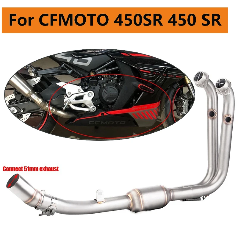 Escape deportivo acero inoxidable 51mm silenciador CFMOTO 450SR