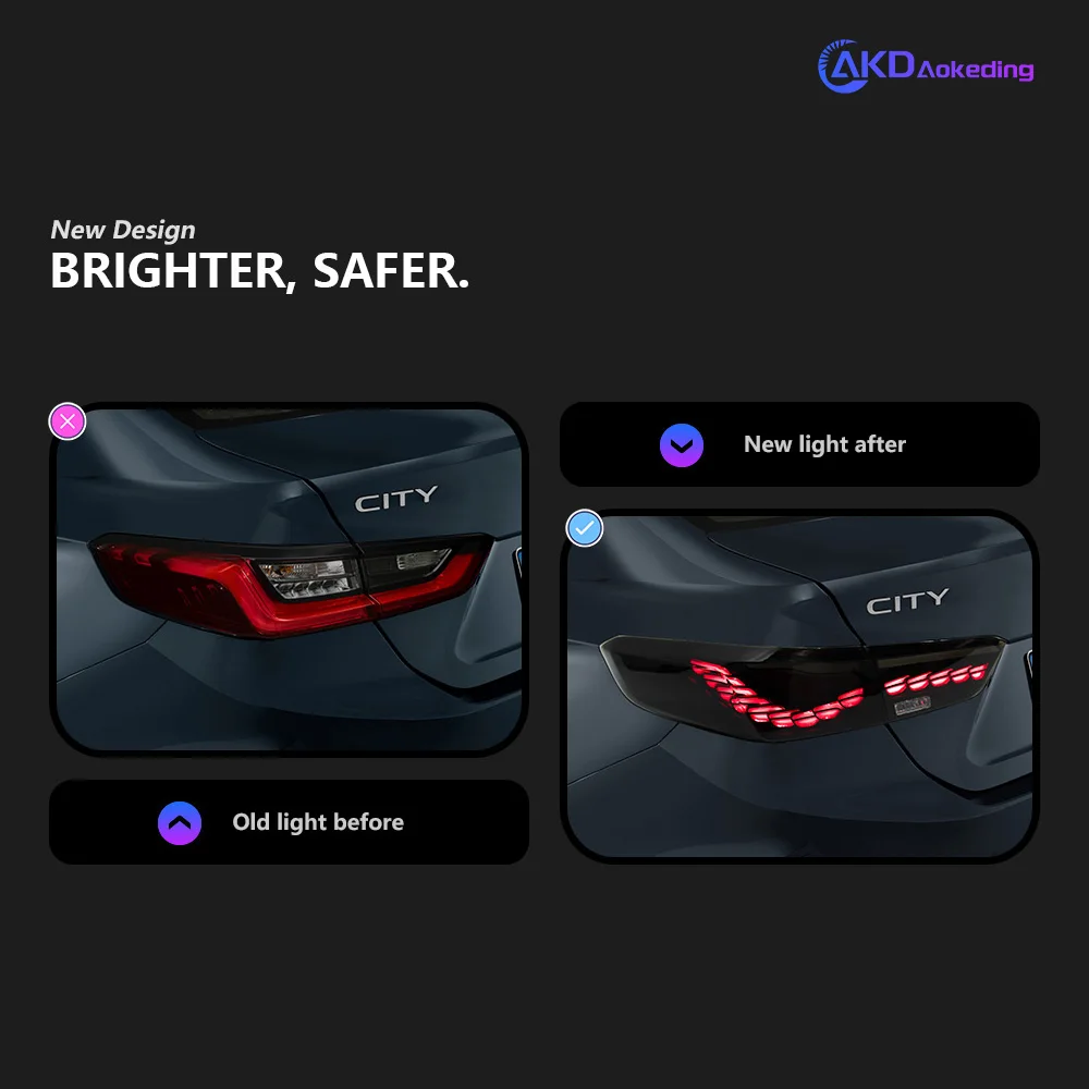 Luces de coche para ciudad luz trasera LED 2021-2023 ciudad freno antiniebla trasero señal de giro accesorios automotrices - imagen 3