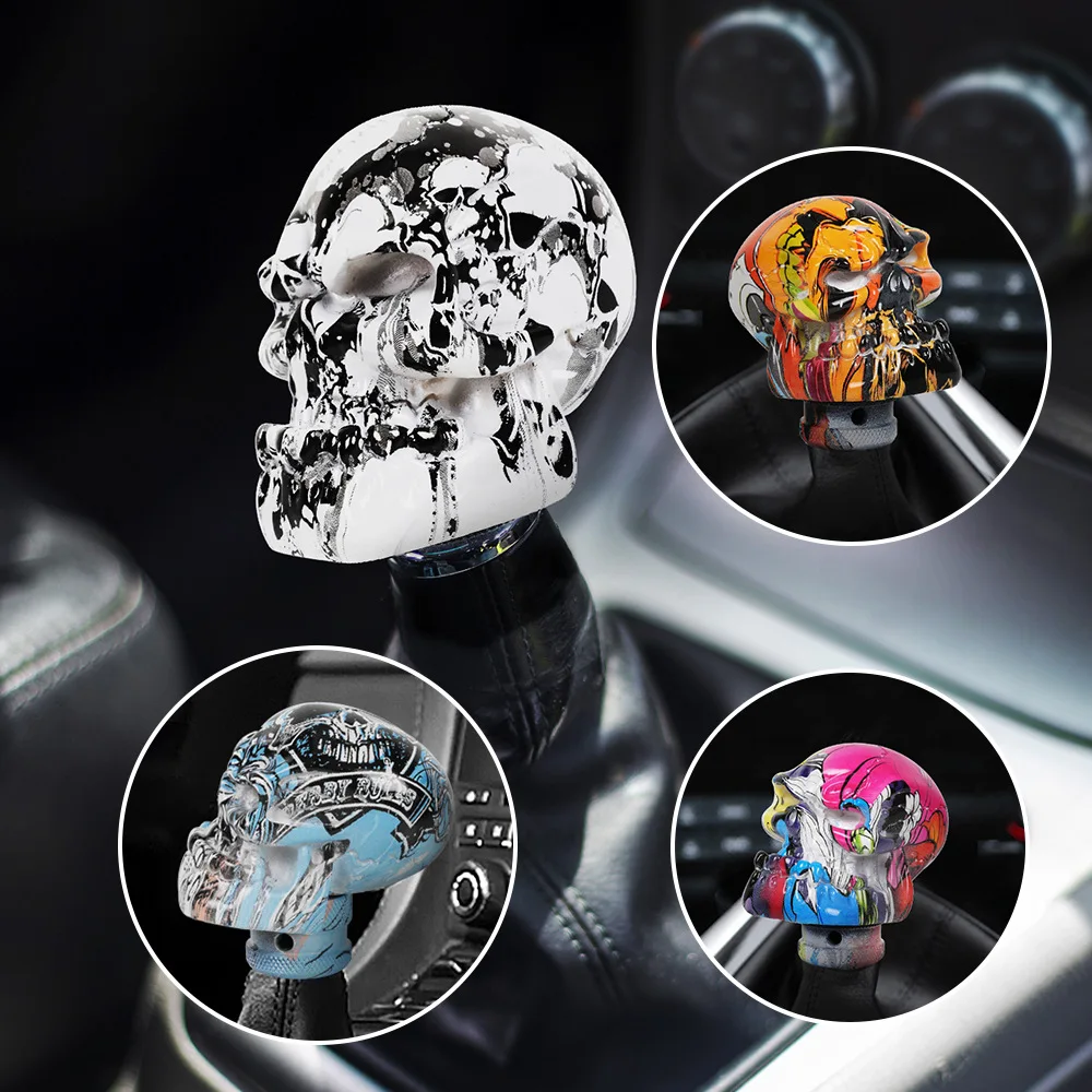 Pomo de cambio universal manual con calavera para coche
