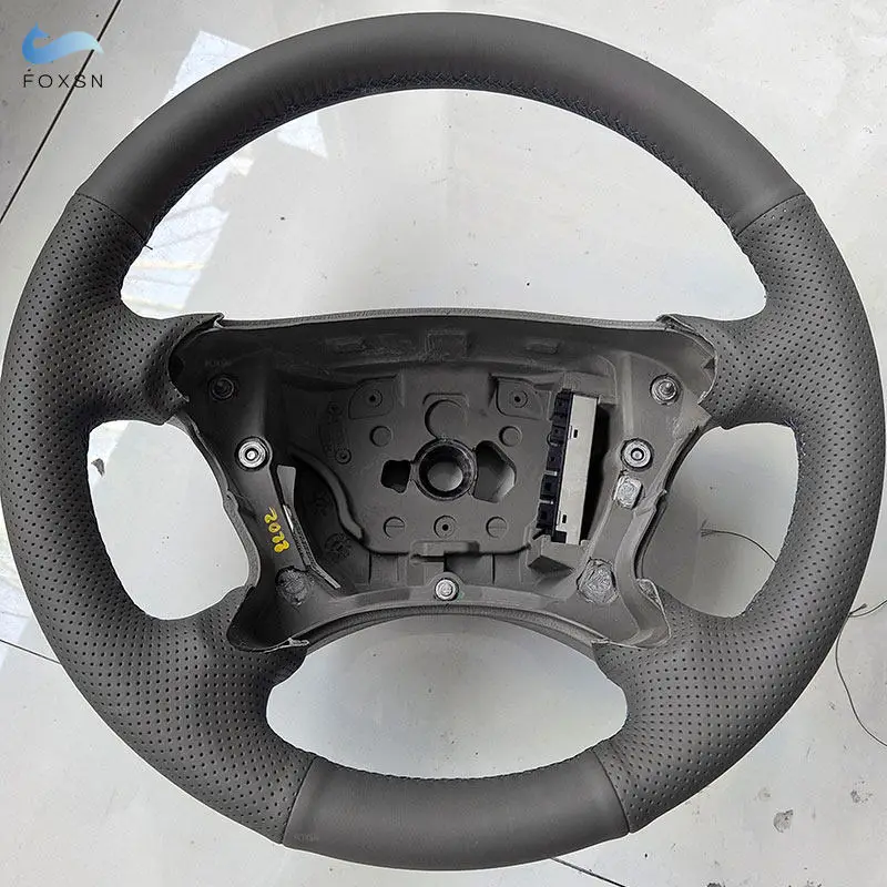Funda de volante de cuero negro para Mercedes-Benz W220 y C215
