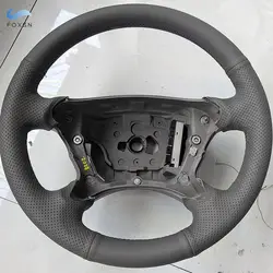 Funda de volante de cuero negro para Mercedes-Benz W220 y C215
