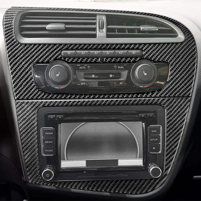 Moldura consola central CD de carbono – SEAT León 2005-2012