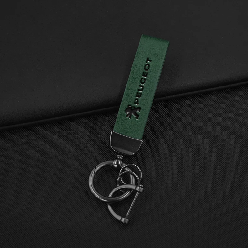 Accesorio colgante de cuero para llaves Peugeot
