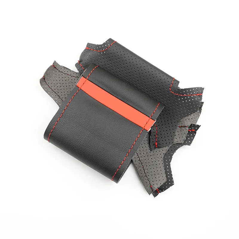 Funda de volante perforada con línea roja para Peugeot 208 - imagen 2