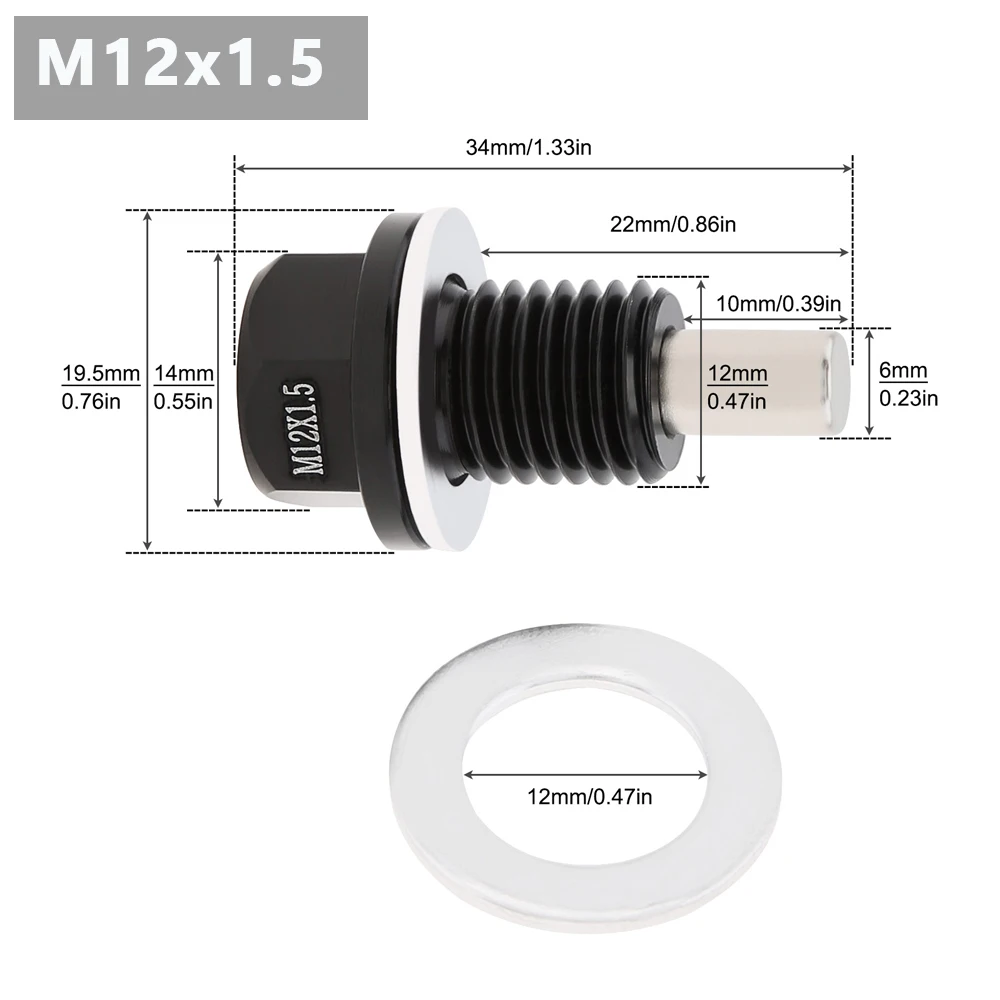 Tapón de drenaje de aceite magnético de aluminio con junta – Ford - imagen 2