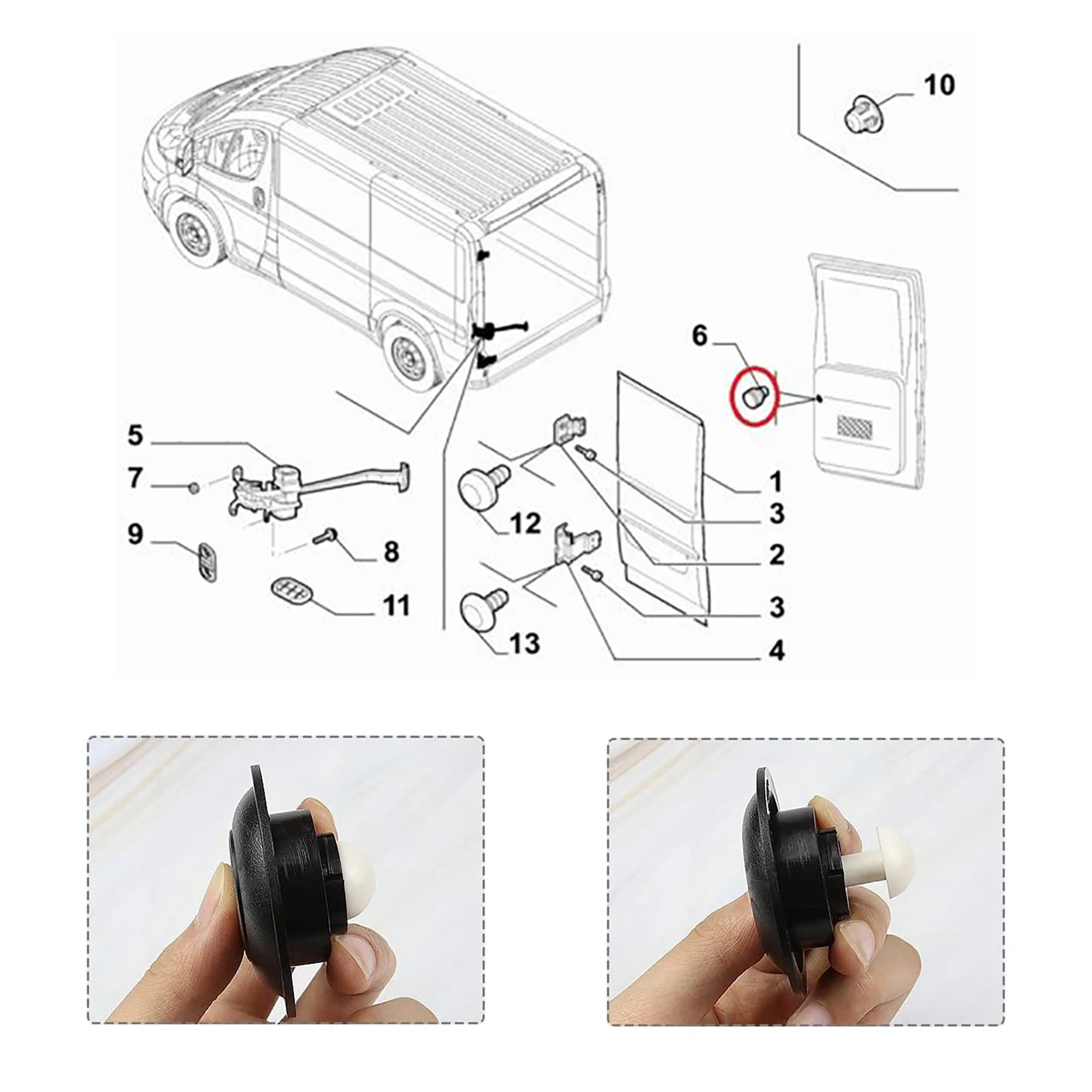 Pulsador maletero Fiat Ducato, Peugeot Boxer, Citroen Relay 2006-2021 - imagen 3