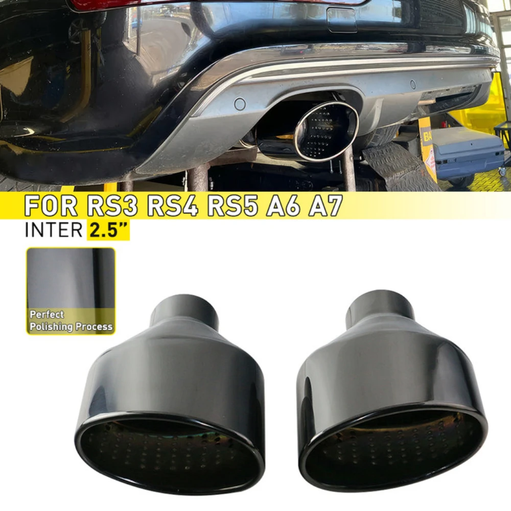 Universal Car Exhaust Tip for Audi Polish Stainless Steel 304 Car Rolled/Oval Outlet Slant End Pipe