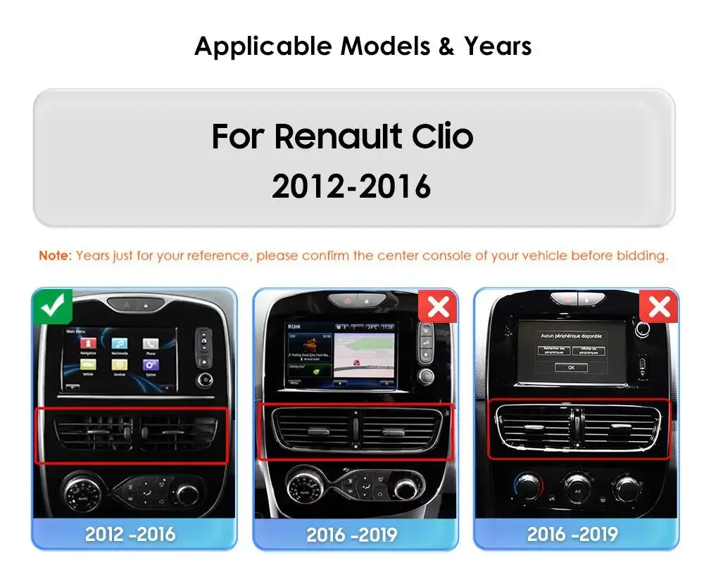 Pantalla y funciones de la autoradio para Clio