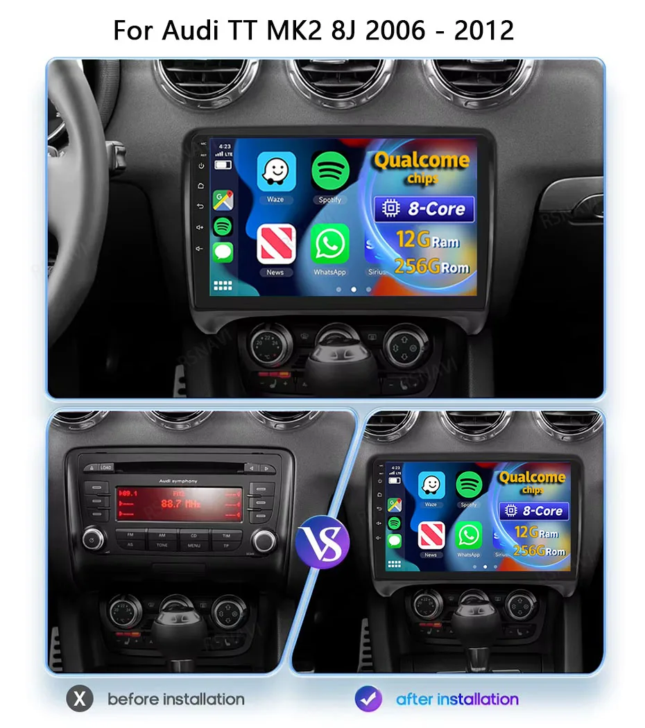 RSNAVI radio Android 15 para Audi TT