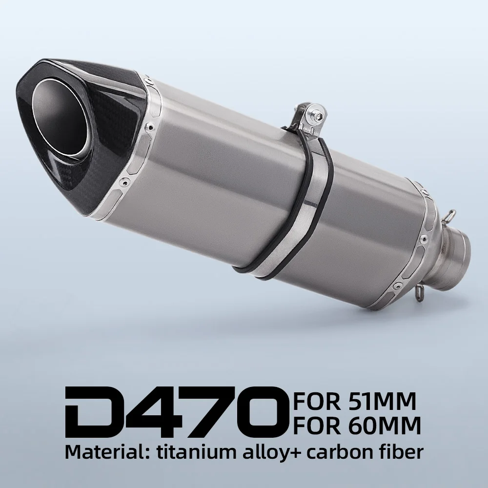 Silenciador de escape para moto 51 mm titanio doble orificio