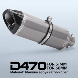 Silenciador de escape para moto 51 mm titanio doble orificio