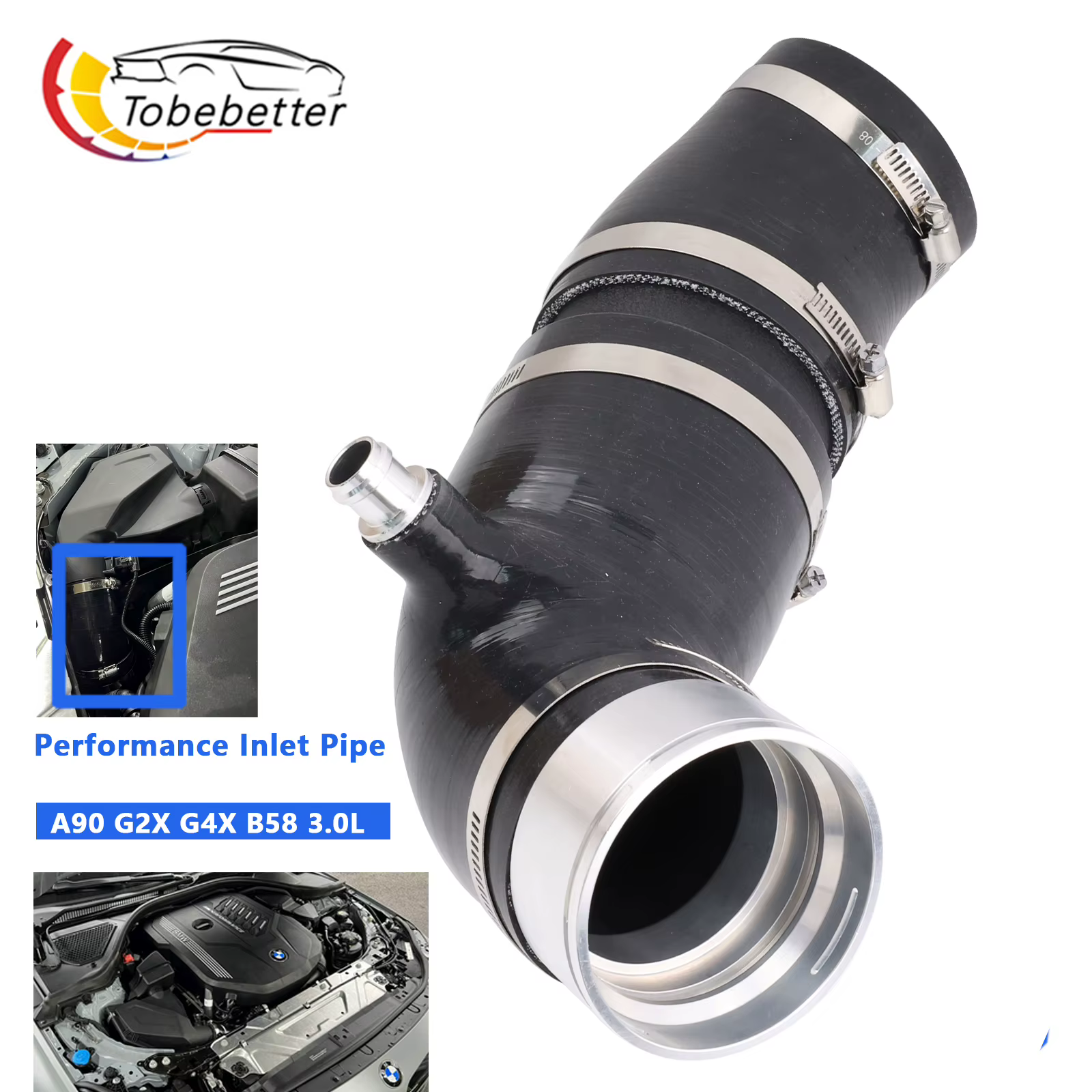 Manguito de admisión turbo silicona BMW B58 M340i M440i Supra A90