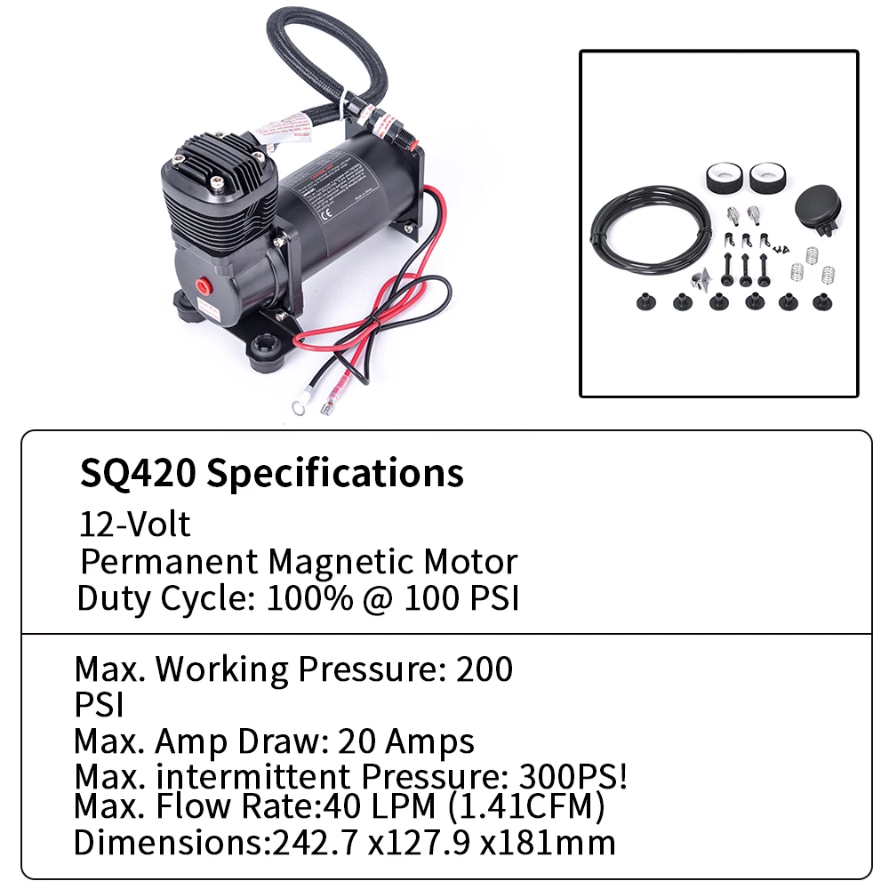 Compresor suspensión neumática 12V universal silencioso para coche - imagen 5