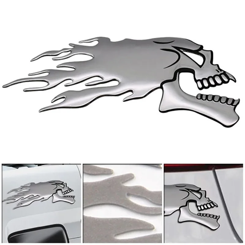 Diseño de las pegatinas de calavera con fuego fantasma