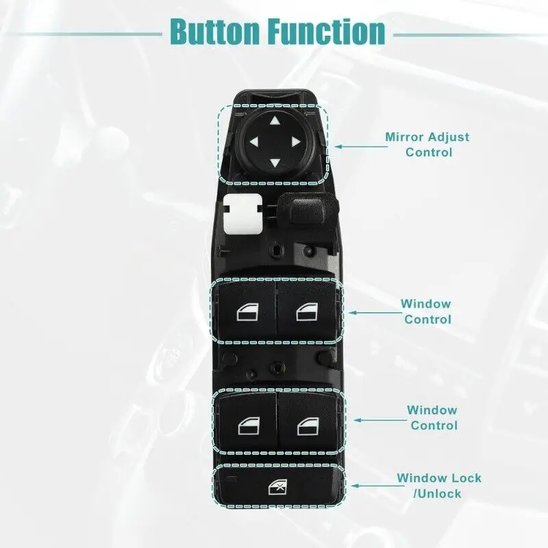 61319208108   Unidad de interruptor elevador de Control de ventana eléctrica de coche, botón delantero izquierdo, lado del conductor para BMW F20 F25 F30 F31 1 2 Series X3 X5 - imagen 2
