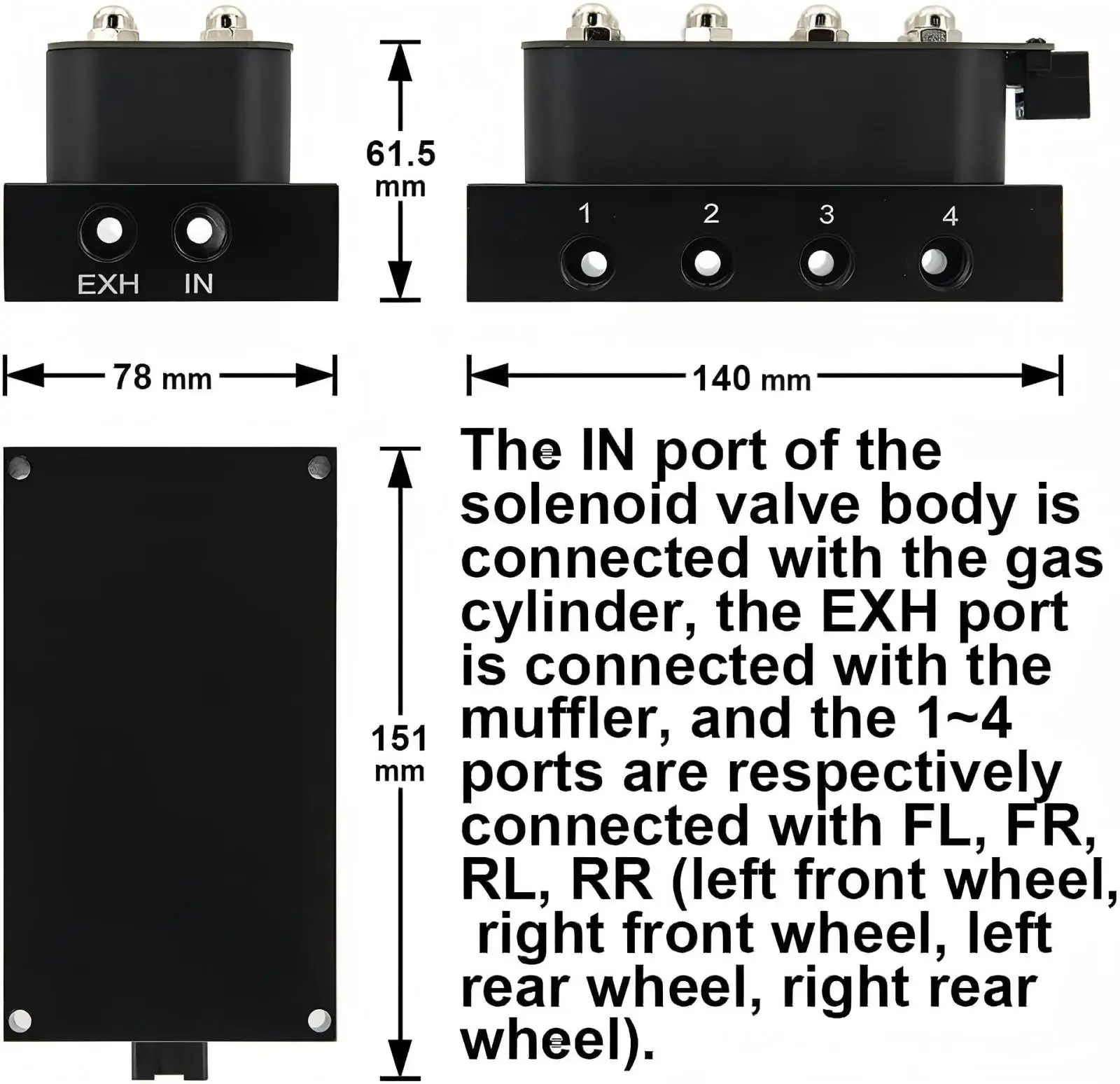 Kit de suspensión neumática 8 válvulas 12 V con panel y manómetros - imagen 5