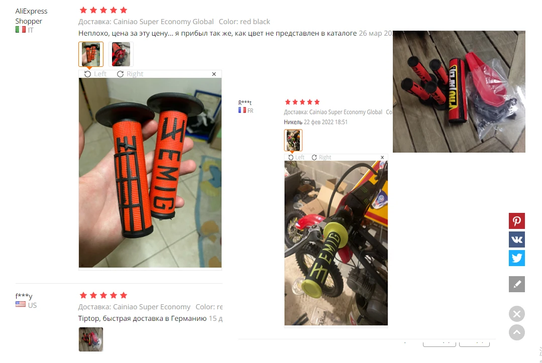 Empuñaduras universales de motocicleta en varios colores