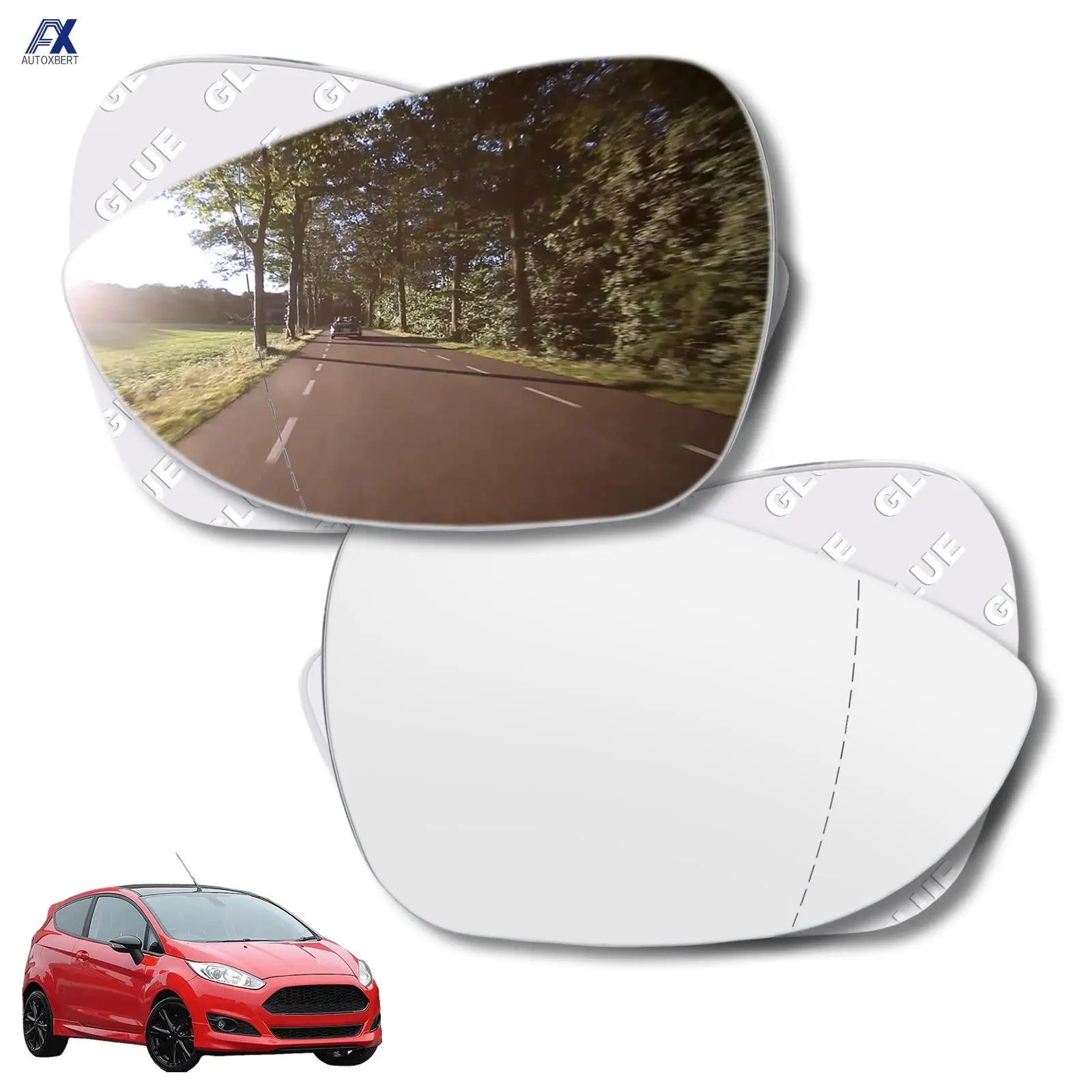 Ford Espejo retrovisor lateral gran angular adhesivo Fiesta B-Max