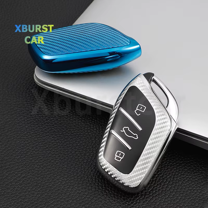 Funda para llave MG ZS/HS y Roewe RX5/RX8, TPU efecto carbono - imagen 3