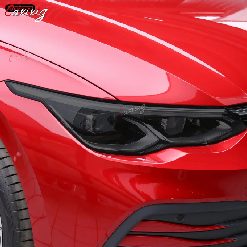 Película protectora para faros de coche, pegatina de TPU transparente negra ahumada para Volkswagen VW Golf 8 MK8 R Line GTI 2020 2021 - imagen 2